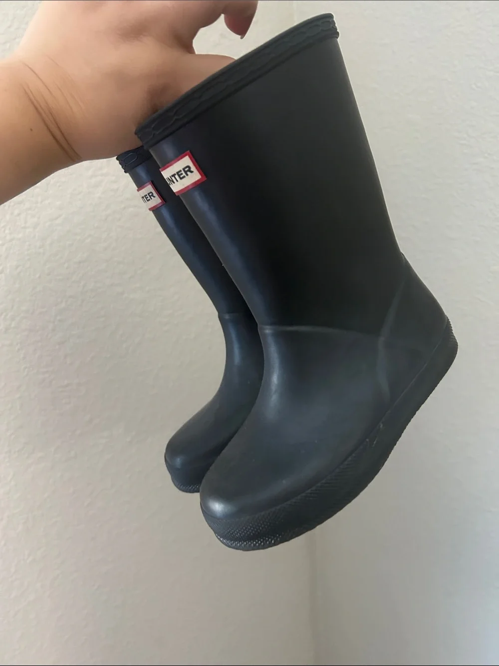 Hunter Kids Black Classic Rain Boots with Logo
